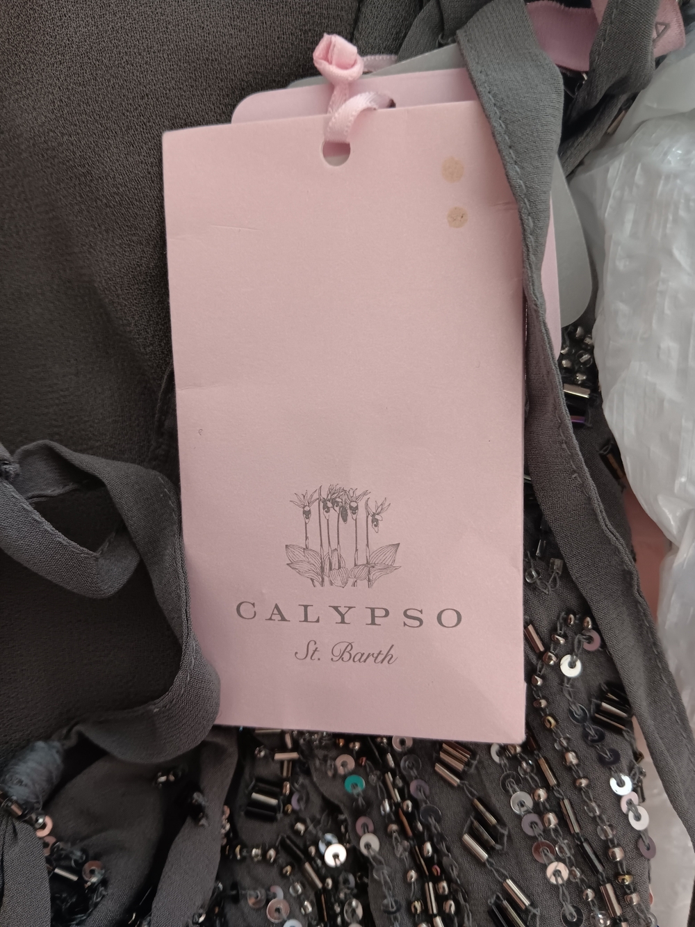 Calypso St. Barth Embellished Gray Sequin Dress
